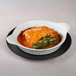 Lasagna di spinaci e gamberi