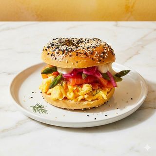 Smoked Salmon Bagel with Chips