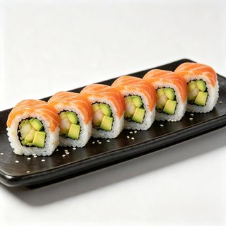 Uramaki sa lososom 8 komada 三文鱼反卷（8个）