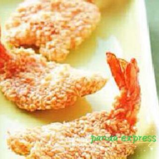 17.  Gambas fritas con semillas de sésamo (6 Uds.)