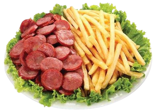 Batata Frita com Linguiça