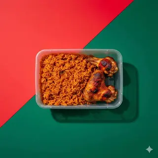 Jollof Rice + Chicken Wings (2Pcs)