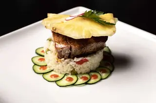 Teriyaki pineapple tuna steak