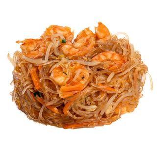 DY141. Spaghetti di soia con gamberi e verdure