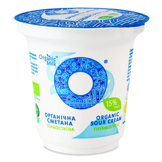 Сметана Organic Milk термостатна органічна 15% стакан (250г)