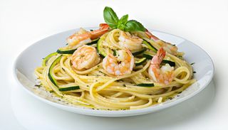 Spaghetti zucchine e gamberetti