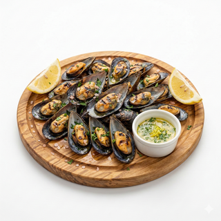 Midii pe plită cu sare de Himalaya