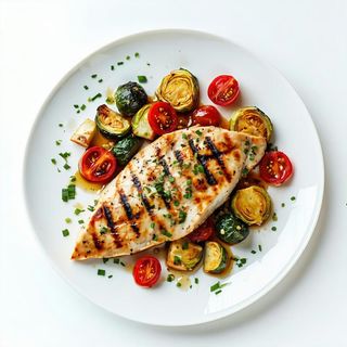 Petto di pollo con verdure alla griglia