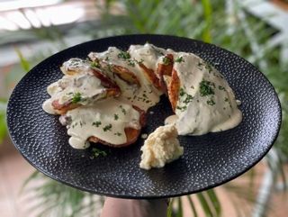 Placki z ozorem wołowym