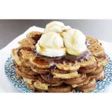 Belgian Waffles With Vanilla Ice Cream