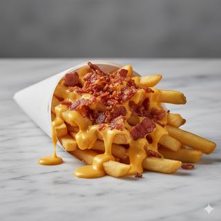 Patatas Fritas Con Bacon Y Cheddar