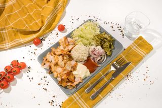 Shaorma de pui farfurie