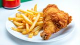 Brost chicken piece with chips