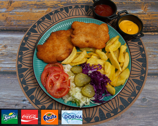 Snitel la farfurie + bautura