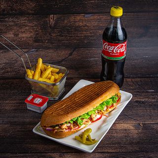 Донер в багете куриный (Комбо)