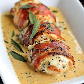 Pileći file sa slaninom u kajmaku 400g