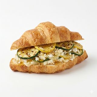 Croissant De Queso Tierno Con Calabacín Y Miel