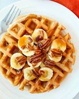 Banana and Nuts Waffles 