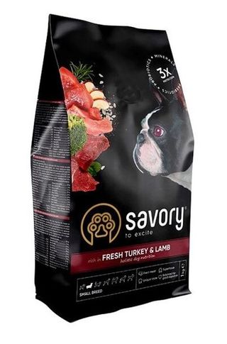 Savory Dog Adult small breed rich in Fresh Turkey & Lamb 3кг