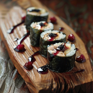 Maki Micuit Con Coulis De Frutos Rojos (8 Uds.)