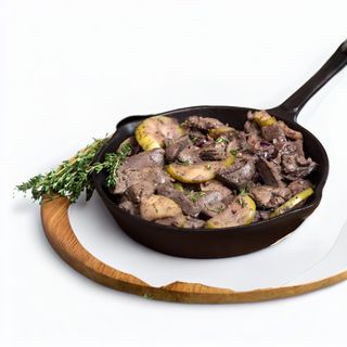 Wątróbka drobiowa z jabłkami