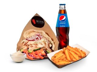 Meniu Doner cu pui și cartofi pai