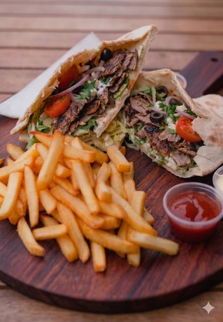 Makloub Kebab, Frites
