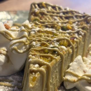 tarta de queso de pistacho