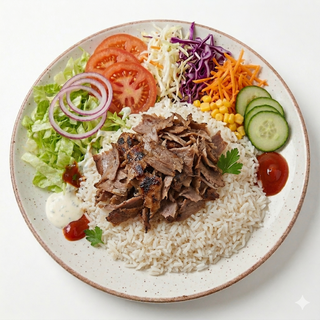 Plato Con Arroz Y Ensalada