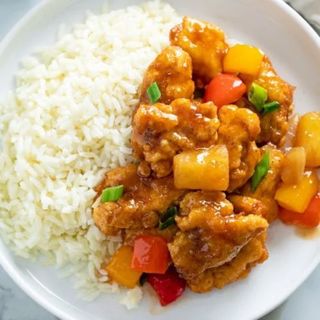 Chicken in Sweet and Sour Sauce with White Rice
