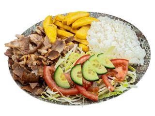 Plato Carne Arroz y Ensalada