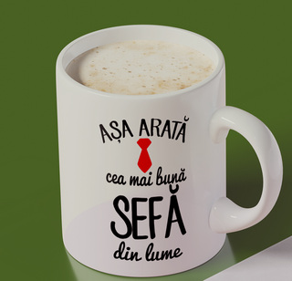 Cana personalizata mesaj pentru sefa