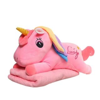 Мягкая Игрушка С Пледом Единорог Розовый. 8000тг