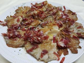 Setas A La Plancha Con Lascas De Ibérico