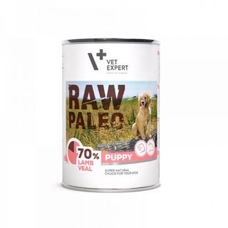 Hrana umeda caini, Raw Paleo Puppy, cu carne de miel si vitel 400 g