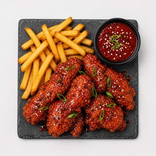 Korean Fried Chicken and Fries