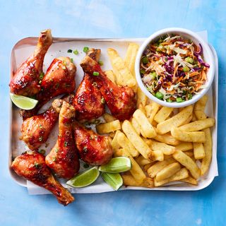 Chips, Chicken with Salad