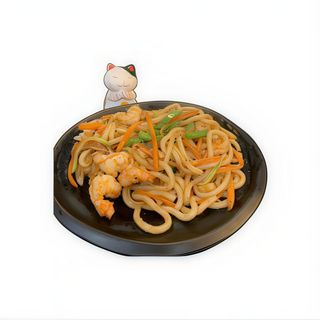Udon Frito Con Gambas