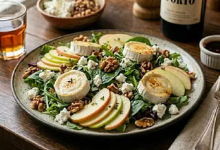 Ensalada De Queso De Cabra, Manzana Y Nueces