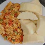 Yam with Egg sauce