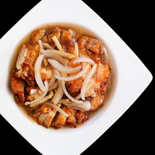 Pollo con cebolla y jengibre