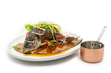 Steamed whole sea bream