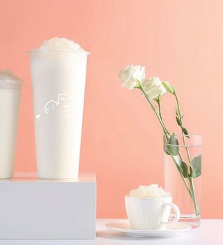 Coconut bubble tea with coconut Jelly