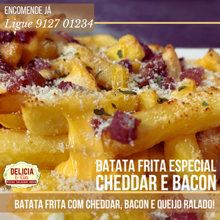 Batata frita especial com cheddar e bacon