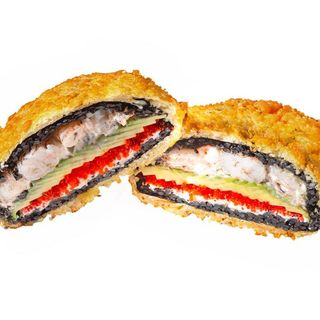 Black hero burger z krewetkami