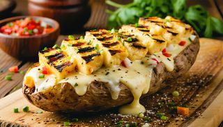 Пълнен картоф със седем вида сирена