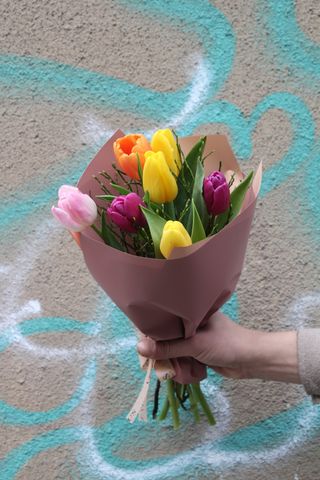 Buchet 7 lalele multicolor