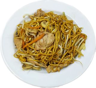 Massa Chao Ming com Carne de Frango e Legumes