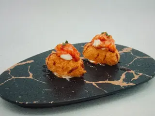 Salmon crispy rice