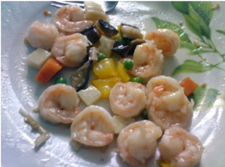 Gamberetti con cinque colori